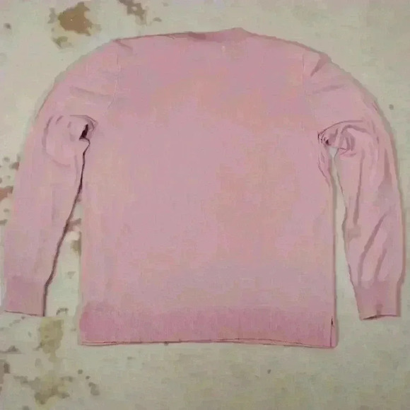 MARLED Embroidered Love Lightweight Long Sleeve Pink Sweater Top Women Medium - Picture 12 of 12